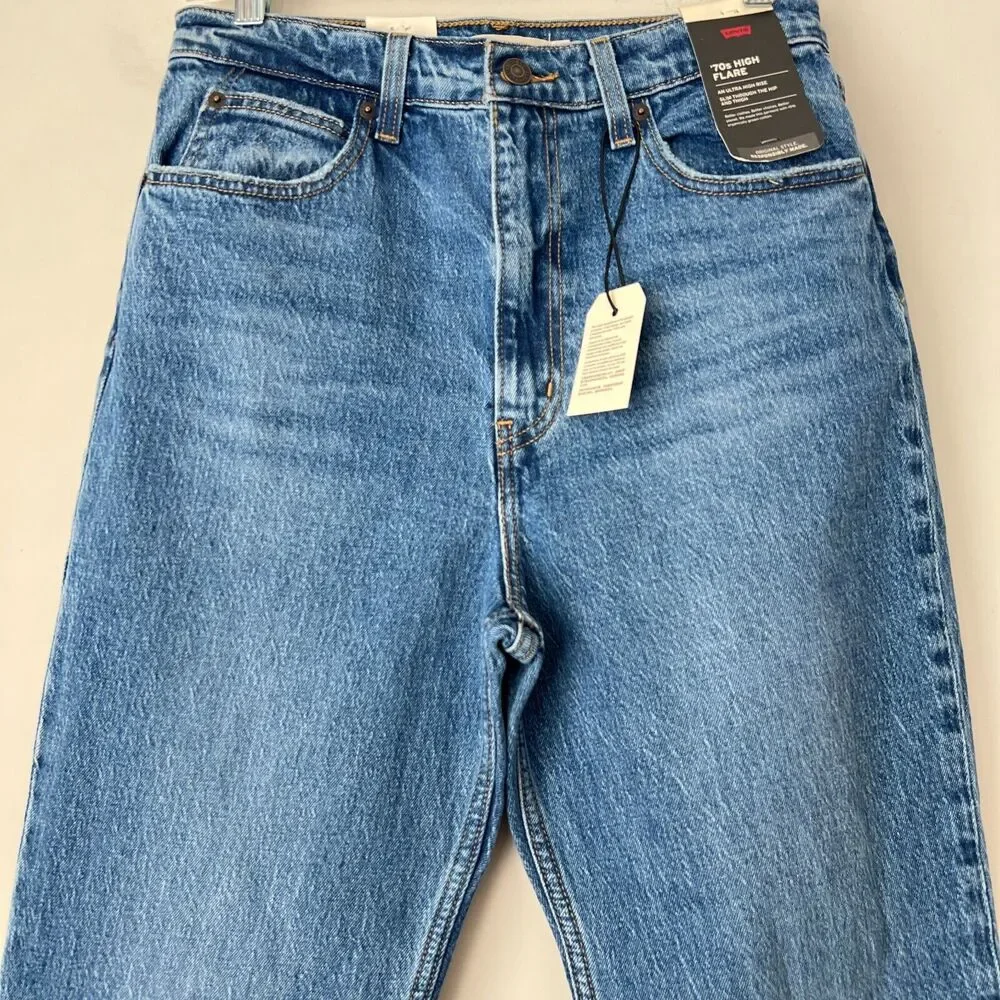 Levi's Premium 70s High Flare Distressed Jeans Blue 29